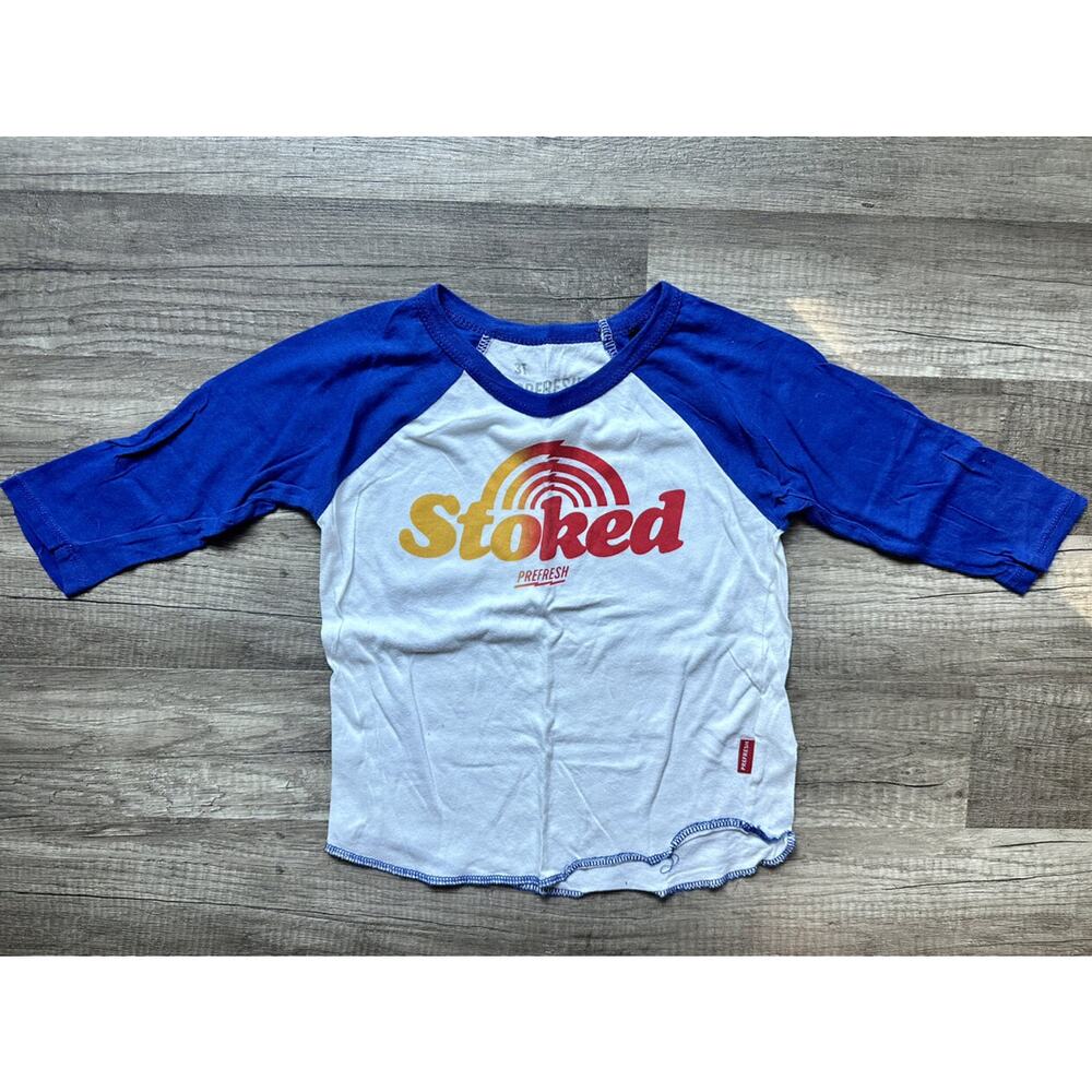 EUC Size 3T Prefresh Stoked Tee With 3/4 Sleeves